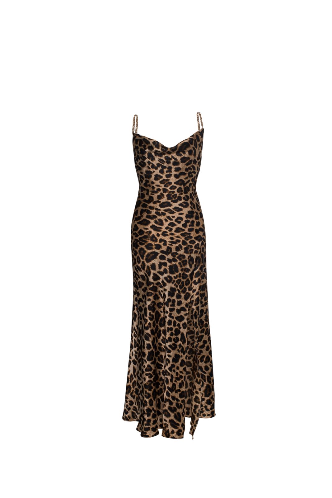 Robe soyeuse naturelle avec chaînes en métal, 100% pure soie