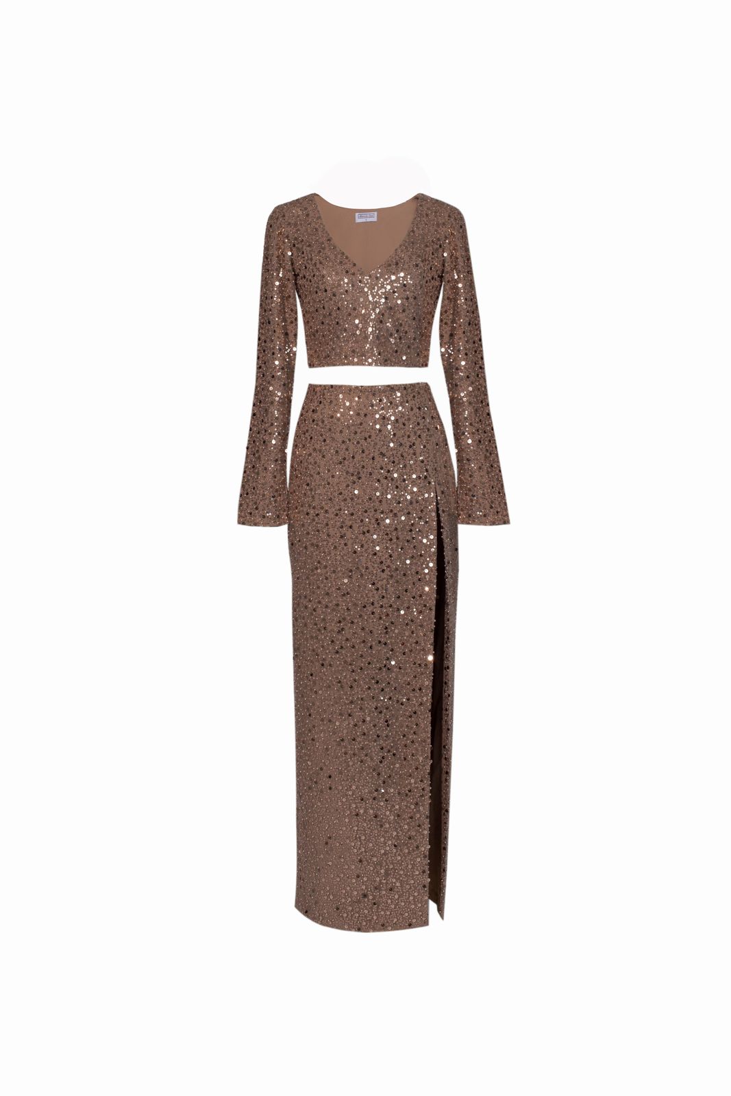 Sequins skirt with a side slit